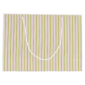 ピンクとグリーンのストライプ抱き枕 ラージペーパーバッグ (裏面)