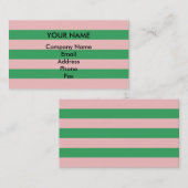 ピンクとグリーンのストライプ |任意のサイズ/図形 | 名刺 (正面/裏面)