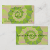 ピンクとグリーンのスパイラル 名刺 (正面/裏面)