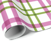 ピンクとグリーンのタータンチェックパターン ラッピングペーパー (ロールコーナー)