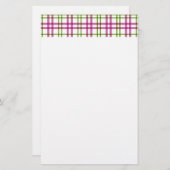 ピンクとグリーンのタータンチェック 便箋 (正面/裏面)