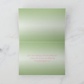 ピンクとグリーンのダマスク感謝カード（写真付き） サンキューカード (内部)