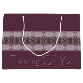 ピンクとグリーンのダークプラム ラージペーパーバッグ