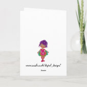 ピンクとグリーンのツツアートのカワイトバレリーナ カード (裏面)