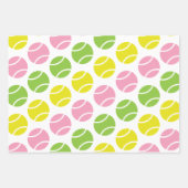 ピンクとグリーンのテニスプレゼントラップシート ラッピングペーパーシート (正面3)