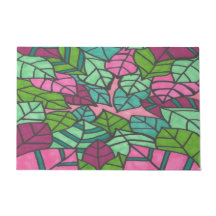 ピンクとグリーンのトロピカルパーム葉