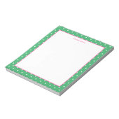 ピンクとグリーンのドット模様のオーダーメイドアイテム ノートパッド (回転)
