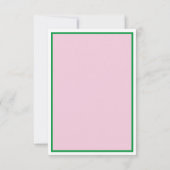 ピンクとグリーンのハッピーバースデーカード サンキューカード (裏面)