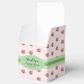ピンクとグリーンのバラ結婚式の引き出物ギフトボックス フェイバーボックス (オープン)