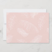 ピンクとグリーンのパーム離れトロピカルビーチ結婚式 招待状 (裏面)