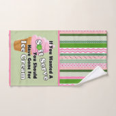 ピンクとグリーンのピックボールコートアクセサリー ハンドタオル (ハンドタオル)