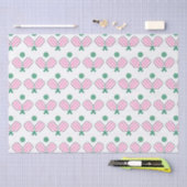 ピンクとグリーンのピックボール 薄葉紙 (クラフト)