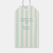 ピンクとグリーンのピックルボール独身最後のパーティー御礼 ギフトタグ (裏面)