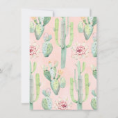 ピンクとグリーンのフィエスタベイビーシャワー感謝カード 招待状 (裏面)
