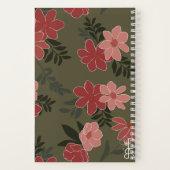ピンクとグリーンのフローラスパイラルノートブック | ジャーナル (裏面)