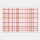 ピンクとグリーンのフローラデザイン包装紙シート ラッピングペーパーシート (正面2)