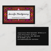 ピンクとグリーンのフローラプロフェッショナル名刺 名刺 (正面/裏面)