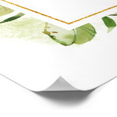 ピンクとグリーンのフローラ結婚の歓迎サイン ポスター (角)