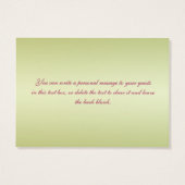 ピンクとグリーンのフローラ結婚式の引き出物ラベル (裏面)