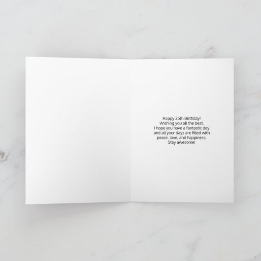 ピンクとグリーンのフローラ縁ど誕生日 カード (内部)