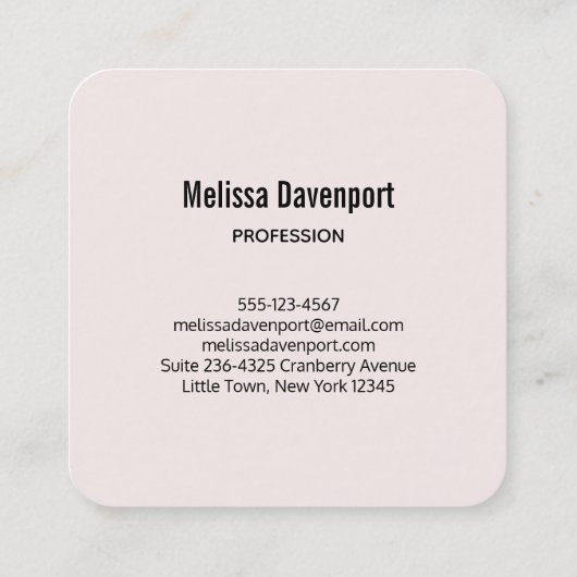 ピンクとグリーンのフローラ縁ど スクエア名刺 (裏面)