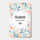 ピンクとグリーンのフローラ縁ど バッジ (裏面)