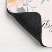 ピンクとグリーンのフローラ縁ど マウスパッド (コーナー)