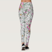 ピンクとグリーンのフローラ芸術的デザイン レギンス (裏面)