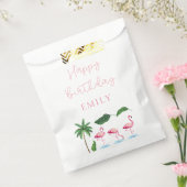 ピンクとグリーンのフローラ誕生日 フェイバーバッグ (封をした状態)