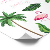 ピンクとグリーンのフローラ誕生日 ポスター (角)