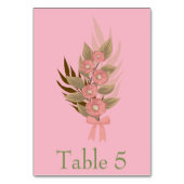 ピンクとグリーンのフローラ テーブルナンバー (裏面)