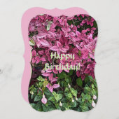ピンクとグリーンのフローラ/ハッピーバースデー(フラットカード) (正面/裏面)