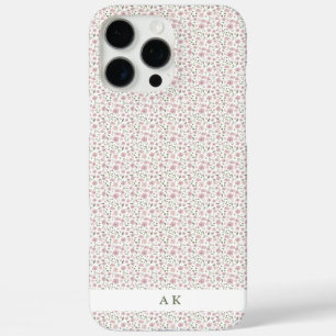 ピンクとグリーンのフローラ パーソナライズされた iPhone 16 PRO MAXケース