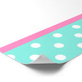 ピンクとグリーンのベイビーライン ベビーシャワーポスター ポスター (角)