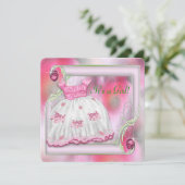 ピンクとグリーンのベビーシャワー 招待状 (スタンド正面)