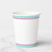 ピンクとグリーンのベビーライン赤ちゃんシャワー 紙コップ (裏面)