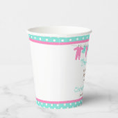 ピンクとグリーンのベビーライン赤ちゃんシャワー 紙コップ (右)