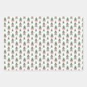 ピンクとグリーンのミニマルなクリスマス ラッピングペーパーシート (正面)