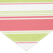 ピンクとグリーンのモダンストライプ テーブルクロス (アングル)
