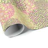 ピンクとグリーンのモダンフローラ ラッピングペーパー (ロールコーナー)