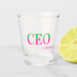 ピンクとグリーンのモチベーションを高めるCEO見習い ショットグラス