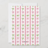 ピンクとグリーンのリボン 壁紙 フォト ホリデー カード (裏面)