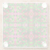 ピンクとグリーンの勉強 ガラスコースター (裏面)