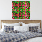 ピンクとグリーンの勉強 キャンバスプリント (インサイチュ (寝室))