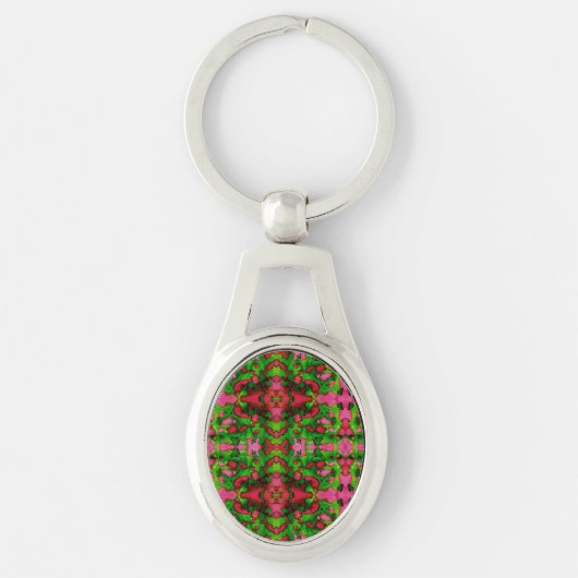ピンクとグリーンの勉強 キーホルダー (正面)