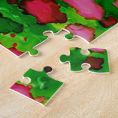 ピンクとグリーンの勉強 ジグソーパズル (側面)