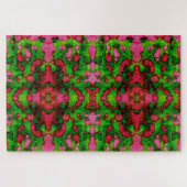 ピンクとグリーンの勉強 ジグソーパズル (横)