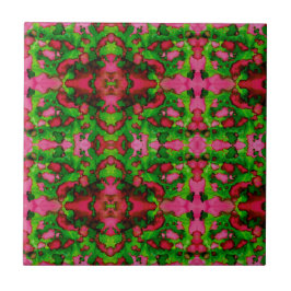 ピンクとグリーンの勉強 タイル