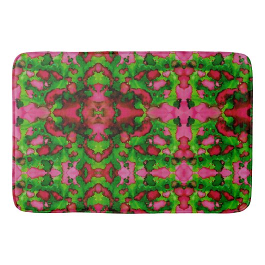 ピンクとグリーンの勉強 バスマット (正面)
