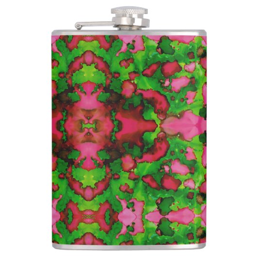 ピンクとグリーンの勉強 フラスク (正面)